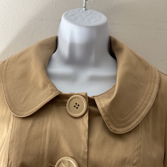 Vintage Y2K Satin Bell Sleeve Trench Jacket - Picture 7 of 16